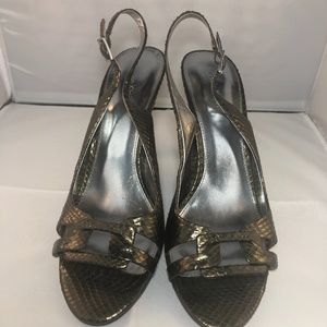 Calvin Klein Snakeskin Sandals Green - Sz 8.5